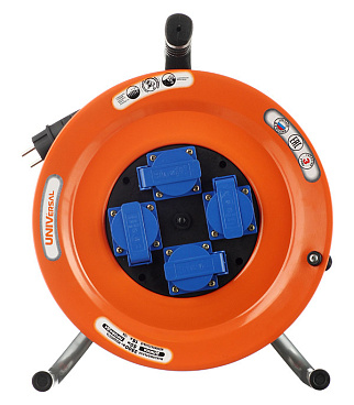 Удлинитель UNIVersal с заземлением 50 м на катушке 3,5 кВт 4 розетки КГ 3х1,5 кв.мм IP44