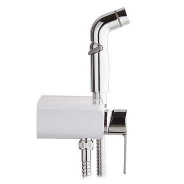 Смеситель с гигиеническим душем встраиваемый Lemark Solo со скрытой частью в комплекте белый (LM7168CW)