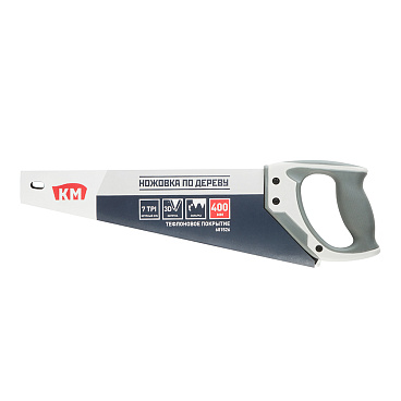 Ножовка по дереву КМ Teflon 400 мм 7 зуб/дюйм крупный зуб