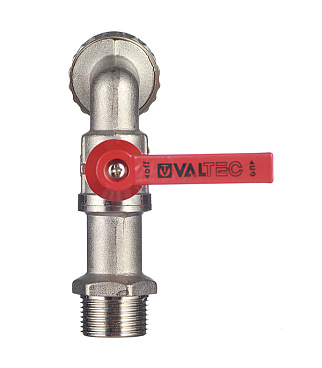 Кран шаровой латунный Valtec 3/4 НР(ш) х 3/4 НР(ш) ручка со штуцером угловой (VT.051.N.05)