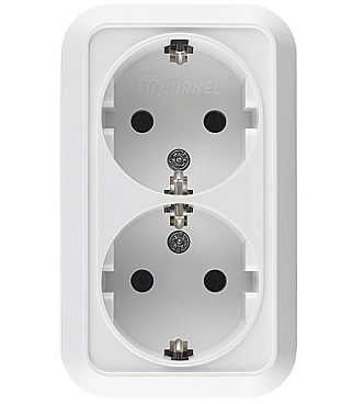 Розетка Makel Siva Ustu накладная белая (45182)