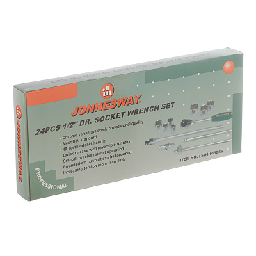Набор торцевых головок с трещоткой Jonnesway 1/2" (S04H4524S) (24 шт.)