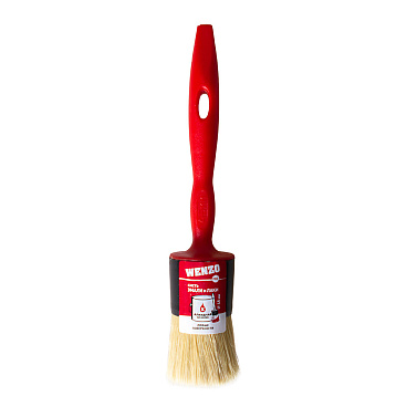 Кисть круглая натуральная щетина пластиковая ручка Wenzo Pro d45 мм для эмалей и лаков на алкидной основе