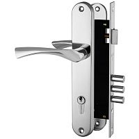 Замок врезной Fuaro LOCKSET.9011 CP для входной двери под цилиндр хром 5 ключей