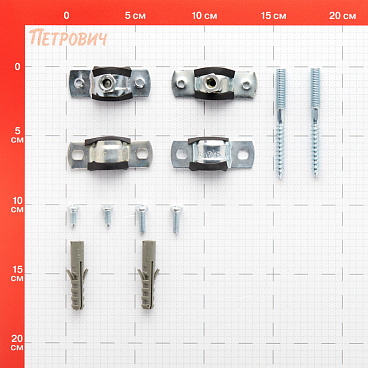 Хомут сантехнический 3/8" 15-19 мм оцинкованная сталь со шпилькой и дюбелем (2 шт.)
