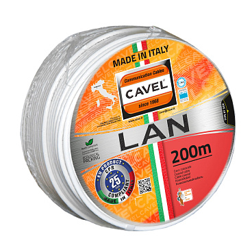 Интернет-кабель (витая пара) FTP CAT6 LAN 641 4х2х0,57 мм экранированный Cavel (200 м)