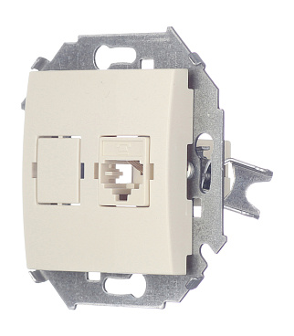 Розетка телефонная Simon 15 встраиваемая слоновая кость RJ11 (1591480-031)