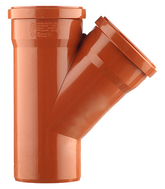 Тройник Ostendorf KGEA d110 мм 45° пластиковый для наружной канализации (220300)