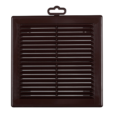 Решетка вентиляционная пластиковая приточно-вытяжная Era Р 208х208 мм с сеткой коричневая