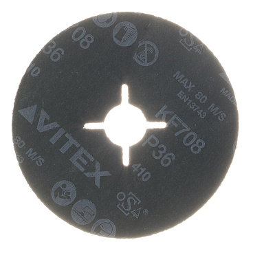 Круг фибровый шлифовальный по металлу VSM 125х22 мм P36 со шлицами