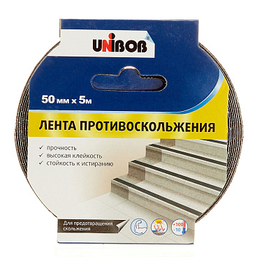 Лента противоскользящая Unibob черная 50 мм 5 м