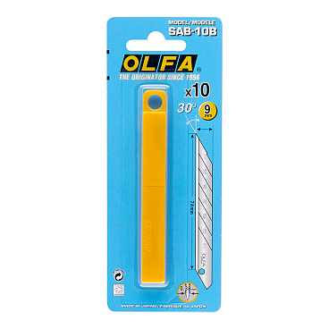 Лезвие для ножа Olfa 9 мм прямое (10 шт.) для графических работ