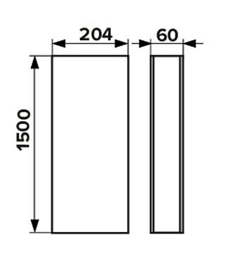 Воздуховод плоский пластиковый 60х204 мм 1,5 м