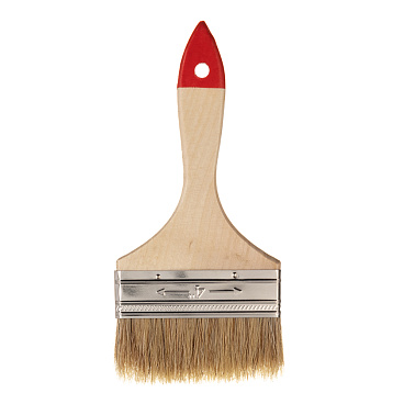 Кисть плоская натуральная щетина деревянная ручка 100х8 мм для эмалей и лаков на алкидной основе