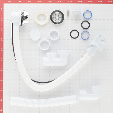 Сифон для ванны Wirquin Virplast 1 1/2х40 мм регулируемый с выпуском d50 мм с соединением 40 мм (30982476)