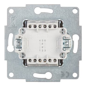 Переключатель Lezard Karina двухклавишный встраиваемый белый (707-0288-106)