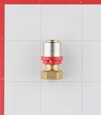 Соединитель прямой Tiemme с накидной гайкой и плоской прокладкой 20(пресс) х 1/2 ВР(г)