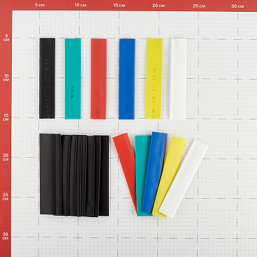 Трубка термоусадочная КВТ Колорит ТНТ нг 12/6 мм 100 мм 6 цветов (20 шт.)