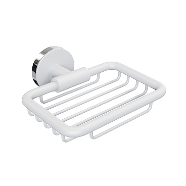 Мыльница для ванной Fora Lord с держателем сталь белая (FOR-Lord040WT)