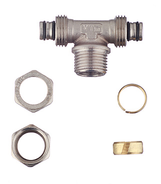 Тройник VALTEC (VTm.333.N.160416) 16 обж(ц) х 1/2 НР(ш) х 16 обж(ц)