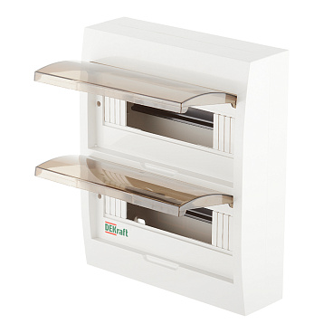 Щит распределительный навесной Dekraft ЩРН-П-24 пластиковый IP41 320х270х100 мм 24 модуля