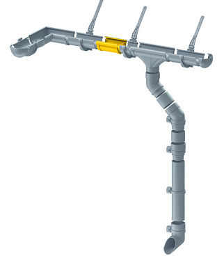 Соединение желоба Docke Premium пластиковое d120 мм графитовый серый RAL 7024