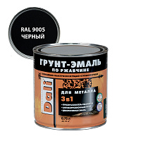 Грунт-эмаль по ржавчине 3в1 Dali черная RAL 9005 глянцевая 0,75 л