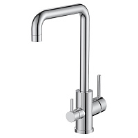 Смеситель для кухни Voda хром с высоким изливом с подключением к фильтру однорычажный (FW519)