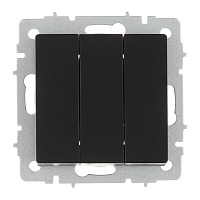 Выключатель IEK Brite ВС10-3-0-БрЧ трехклавишный встраиваемый черный (BR-V30-0-10-K02)
