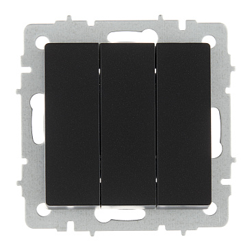 Выключатель IEK Brite ВС10-3-0-БрЧ трехклавишный встраиваемый черный (BR-V30-0-10-K02)