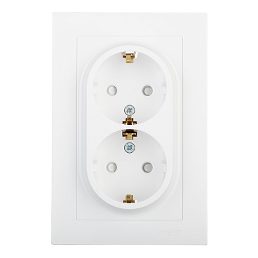 Розетка Systeme Electric AtlasDesign встраиваемая белая со шторками (ATN000126)