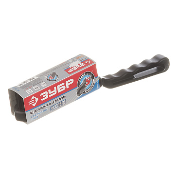 Кордщетка ручная Зубр металлическая 260 мм пятирядная с пластиковой ручкой