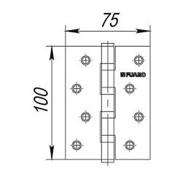 Петля Fuaro карточная универсальная неразъемная 100х75 мм черный глянец