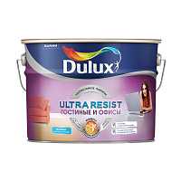 Краска моющаяся Dulux/Luxium Ultra Resist гостиные и офисы база BС бесцветная 9 л