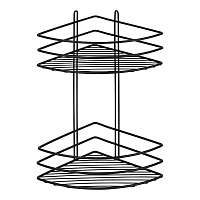 Полка для ванной Металаксон Drop угловая двухъярусная 200х200х380 мм металл черная (4894-2/ЧМПУОВ-2)