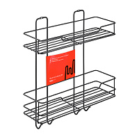 Полка для ванной ЧМЗ Лофт двухъярусная 356х115х398 мм металл черная (513-002-01)