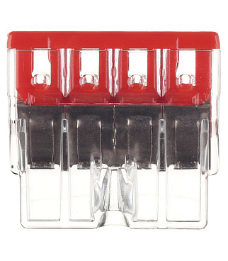 Клемма на 4 провода Wago 0,5-2,5 кв.мм самозажимная без пасты (100 шт.) (2273-204/2667)