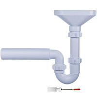 Сифон для раковины и мойки McAlpine 1 1/2х40 мм с выпуском d170 мм с соединением 40/50 мм с разрывом струи (HC7-FUN)