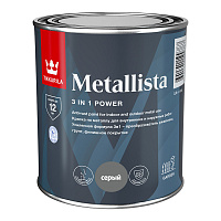 Краска по ржавчине Tikkurila/Tikkivala Metallista темно-серая гладкая глянцевая 0,8 л