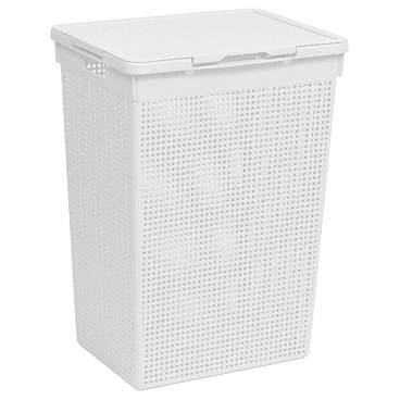 Корзина для белья Violet Лофт 615х450х260 мм 50 л белая (5650006)