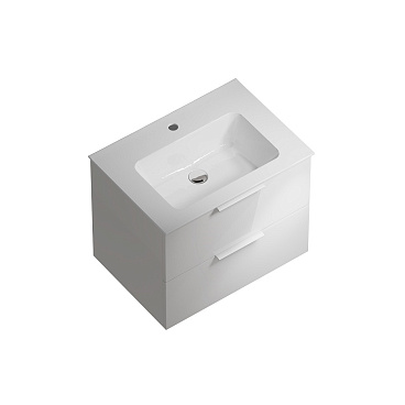 Тумба Piano Forte/Пиано Форте подвесная 65 см, 2 ящика, белый глянцевый