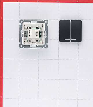 Выключатель Hegel Master двухклавишный встраиваемый черный с подсветкой (ВС10-452-08)