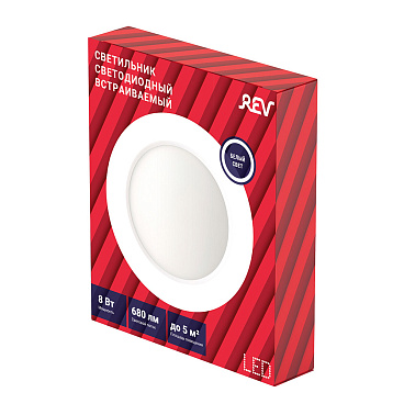 Светильник встраиваемый светодиодный белый 8 Вт 4000К IP20 Rev ДВО (28944 9)