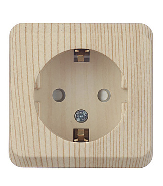 Розетка Systeme Electric Этюд накладная сосна со шторками (PA16-004D)