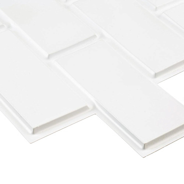 Панель ПВХ 600х600х6 мм eclectica офсет Grace белый кирпич 0,36 кв.м