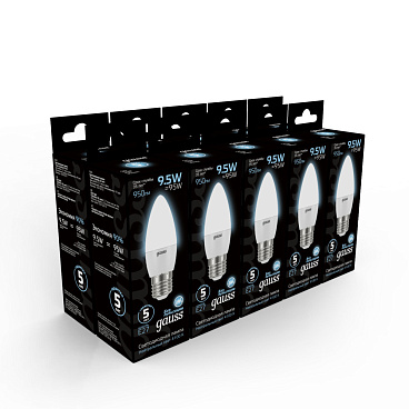 Лампа светодиодная Gauss E27 4100К 9,5 Вт 950 Лм 175-240 В свеча тонированная