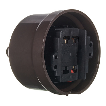 Выключатель Bironi Лизетта двухклавишный накладной коричневый ретро (B1-202-22)