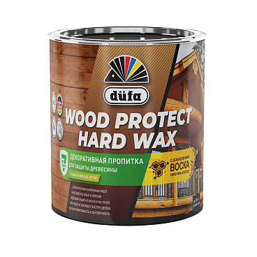 Антисептик Dufa Wood Protect Hard Wax декоративный для дерева каштан 0,75 л
