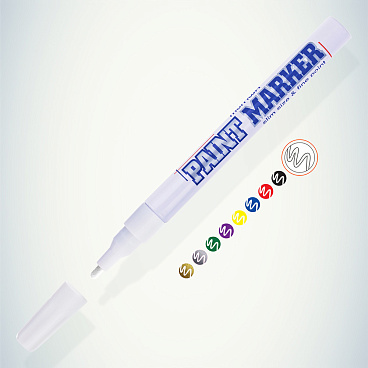 Маркер лаковый для промышленной графики MunHwa Paint Marker Slim белый грифель 2 мм