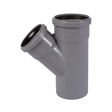 Тройник Ostendorf HTEA d90х75 мм 45° пластиковый для внутренней канализации (114210)